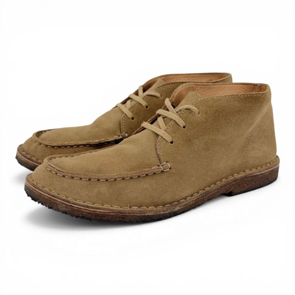 J. Crew Men's Macalister Moc Toe Suede Chukka Boot Stone Made In Italy Size 9